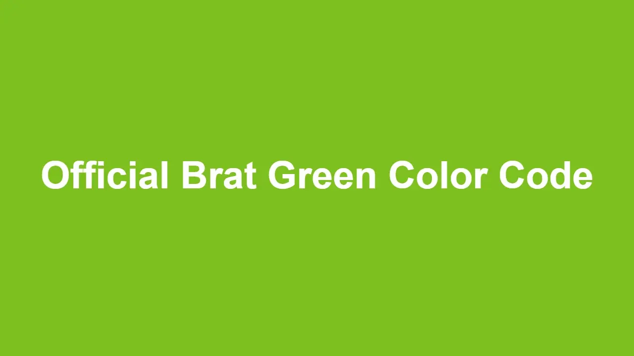 Official Brat Green Color Code